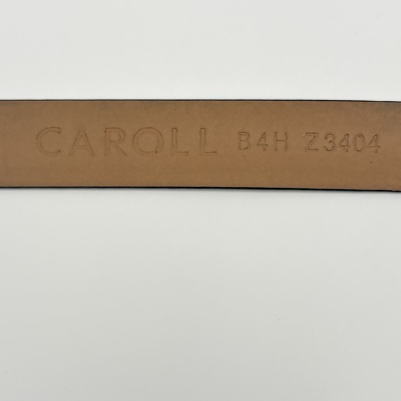 Caroll Calfskin  Embossed Python Effect Genuine Leather Belt Black Made In Italy - Picture 4 of 10